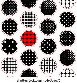 Seamless background pattern. Geometrical polka dot pattern in a patchwork style