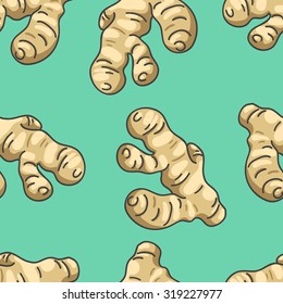 Seamless background with a pattern of ginger