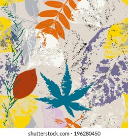 seamless background pattern, with ginkgo leaves