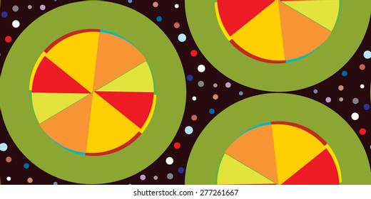 Seamless background pattern of green round shapes