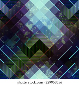 Seamless background pattern. Grunge abstract matrix pattern on blurred background.