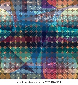Seamless background pattern. Grunge geometric pattern of circles.