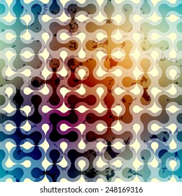 Seamless background pattern. Grunge retro geometric pattern of connected elements.