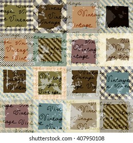 Seamless background pattern. Grunge pattern with a Vintage lettering.