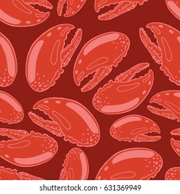 Seamless background with a pattern of hand drawn crab claws