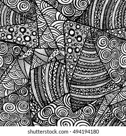 Seamless background pattern handmade. Vector