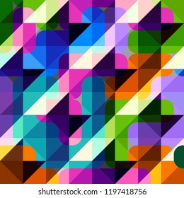 Seamless background pattern. Hounds-tooth pattern in abstract low poly geometric style.