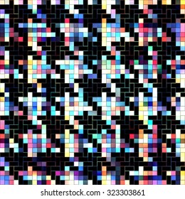 Seamless background pattern. Houndstooth geometric pattern with colorfull elements .