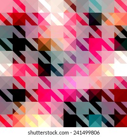 Seamless background pattern. Houndstooth pattern on abstract geometric background.
