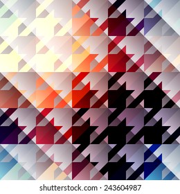 Seamless background pattern. Houndstooth pattern on abstract geometric background.