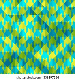 Seamless background pattern. Hounds-tooth patterns in green and blue colors.