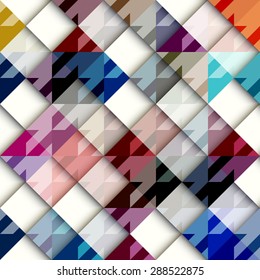 Seamless background pattern. Houndstooth pattern with white geometric squares.