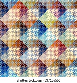 Seamless background pattern. Hound-tooths plaid abstract pattern.