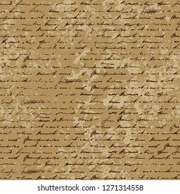 Seamless background pattern. Imitation of a abstract vintage lettering. Unreadable text.