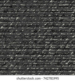 Seamless background pattern. Imitation of a abstract vintage lettering. Unreadable text.
