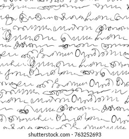 Seamless background pattern. Imitation of a abstract vintage lettering. Unreadable text.