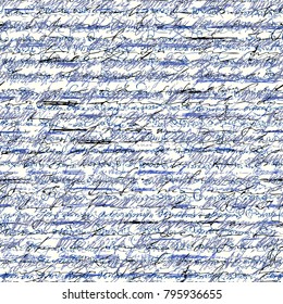 Seamless background pattern. Imitation of a abstract vintage lettering. Unreadable text.