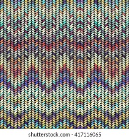Seamless background pattern imitation of multicolored knitting