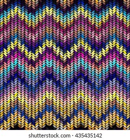 Seamless background pattern imitation of multicolored knitting