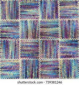 Seamless background pattern. Imitation of a patchwork pattern of rough canvas patches.