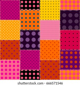 Seamless background pattern. Imitation of a retro patchwork in indian style.