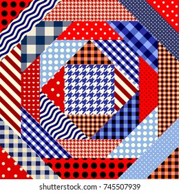 Seamless background pattern. Imitation of a retro patchwork.