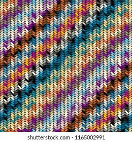 Seamless background pattern. Imitation of Sweater knitting with melange effect.