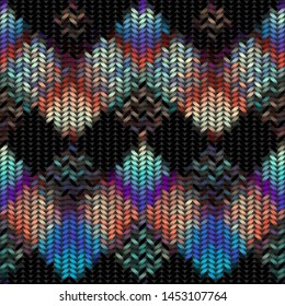 Seamless background pattern. Imitation of Sweater knitting with melange effect.