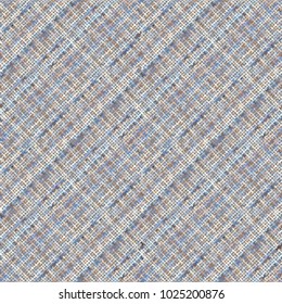 Seamless background pattern. Imitation of a texture of rough canvas painted with plaid pattern.