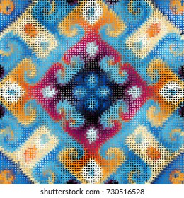 Seamless background pattern. Imitation of a texture of rough canvas painted with paint.