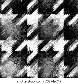 Seamless background pattern. Imitation of a texture of rough canvas painted with Hounds-tooth pattern.
