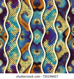 Seamless background pattern. Imitation of a texture of rough canvas with grunge abstract texture.