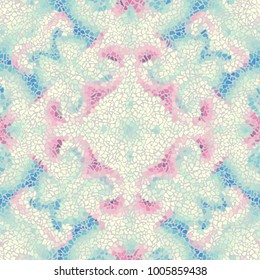 Seamless background pattern. Irregular decorative geometric mosaic art tile pattern from uneven broken pieces.