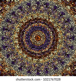 Seamless background pattern. Irregular decorative geometric mosaic art tile pattern from uneven broken pieces.