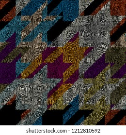 Seamless background pattern. Irregular decorative mosaic art tile pattern from ramdom small dots.