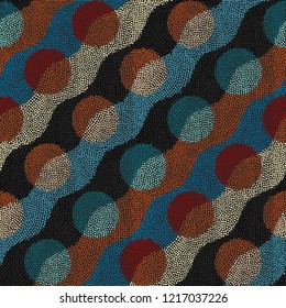 Seamless background pattern. Irregular decorative mosaic art tile pattern from ramdom small dots.