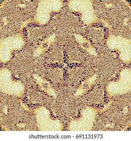 Seamless background pattern. Irregular decorative geometric mosaic art tile pattern from uneven broken pieces.