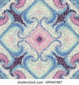 Seamless background pattern. Irregular decorative geometric mosaic art tile pattern from uneven broken pieces.