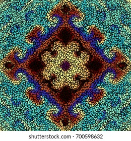 Seamless background pattern. Irregular decorative geometric mosaic art tile pattern from uneven broken pieces.