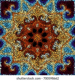 Seamless background pattern. Irregular decorative geometric mosaic art tile pattern from uneven broken pieces.