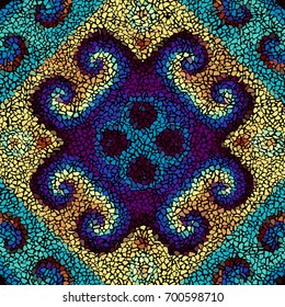 Seamless background pattern. Irregular decorative geometric mosaic art tile pattern from uneven broken pieces.