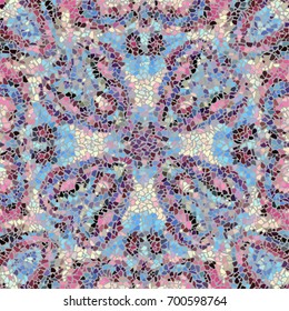 Seamless background pattern. Irregular decorative geometric mosaic art tile pattern from uneven broken pieces.