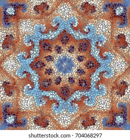 Seamless background pattern. Irregular decorative geometric mosaic art tile pattern from uneven broken pieces.