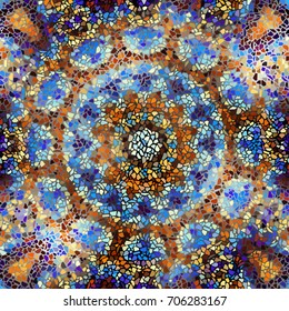Seamless background pattern. Irregular decorative geometric mosaic art tile pattern from uneven broken pieces.