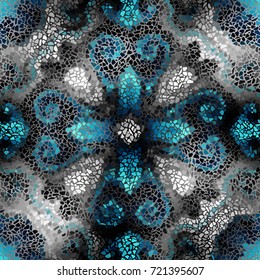 Seamless background pattern. Irregular decorative geometric mosaic art tile pattern from uneven broken pieces.