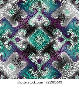 Seamless background pattern. Irregular decorative geometric mosaic art tile pattern from uneven broken pieces.