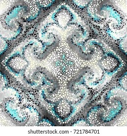 Seamless background pattern. Irregular decorative geometric mosaic art tile pattern from uneven broken pieces.