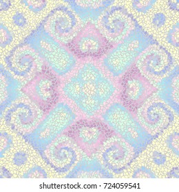 Seamless background pattern. Irregular decorative geometric mosaic art tile pattern from uneven broken pieces.