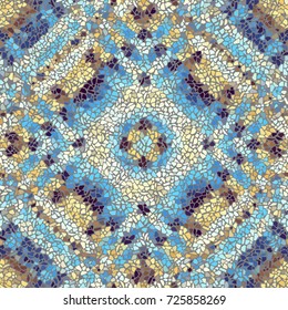 Seamless background pattern. Irregular decorative geometric mosaic art tile pattern from uneven broken pieces.