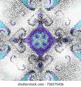 Seamless background pattern. Irregular decorative geometric mosaic art tile pattern from uneven broken pieces.